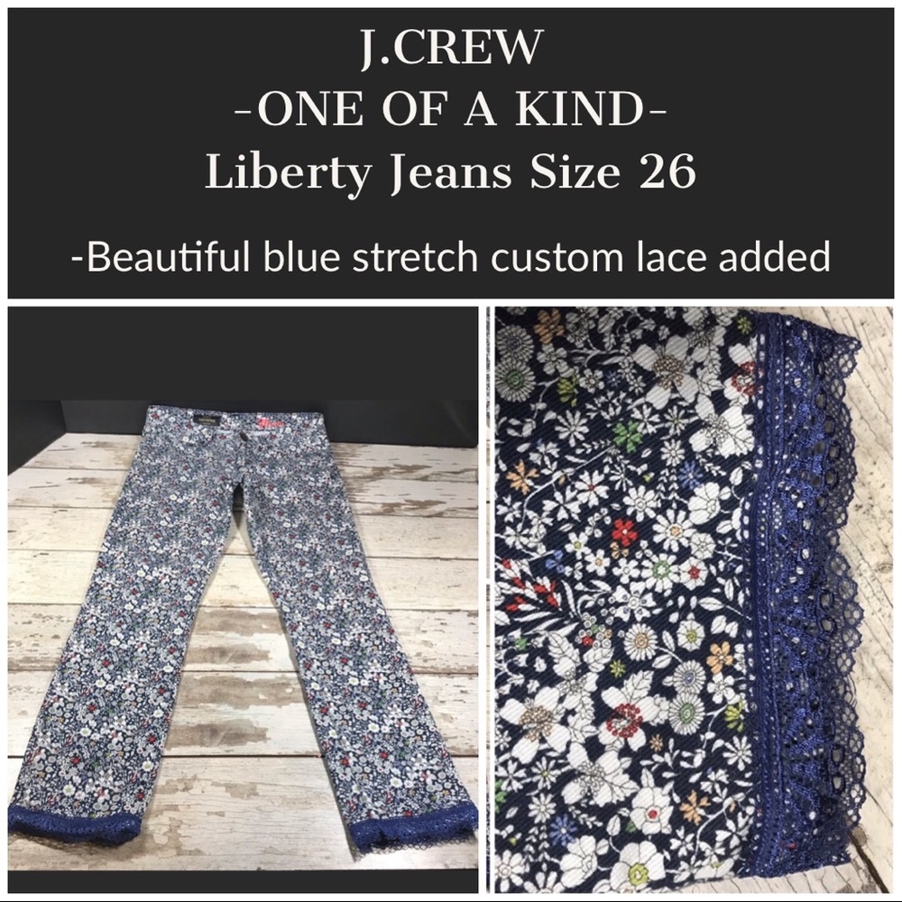 J.Crew Toothpick Jeans Size 26 Liberty &Lace EUC